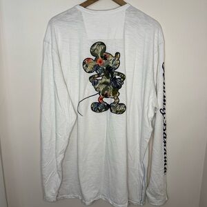 Tommy Bahama Disney Mickey Long Sleeve Tee Shirt Men's Size 2XLT White Resort